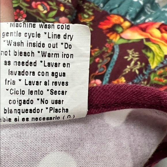 Ricrac and Ruffles burgundy polka dot and floral print ruffle hem dress size 24m - Picture 11 of 11